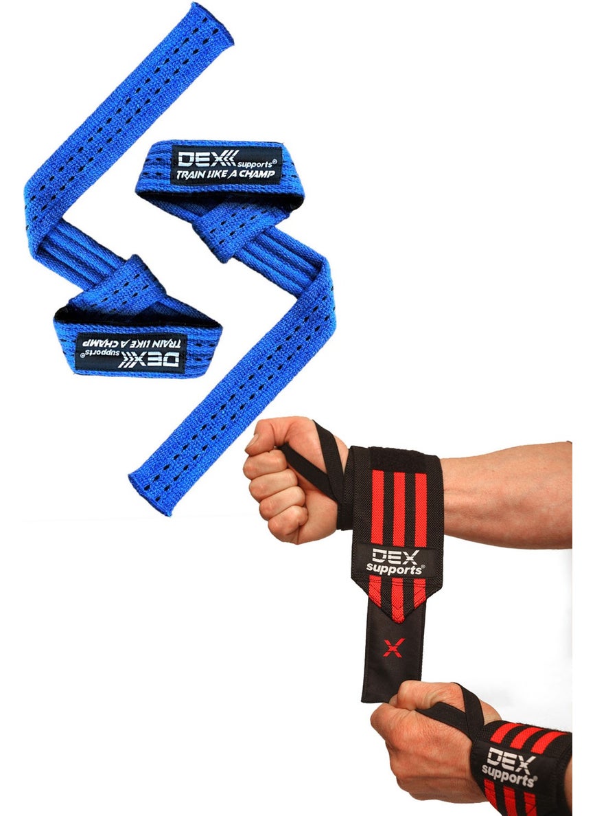 Lifting Straps Pro + Wrist Wraps Set of 2
