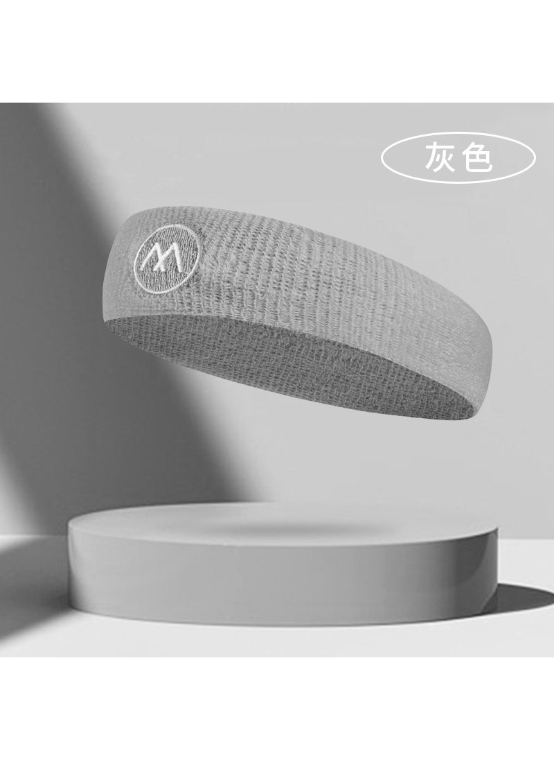 Sports Wristband Towel Headband Set Headband gray-1 pack