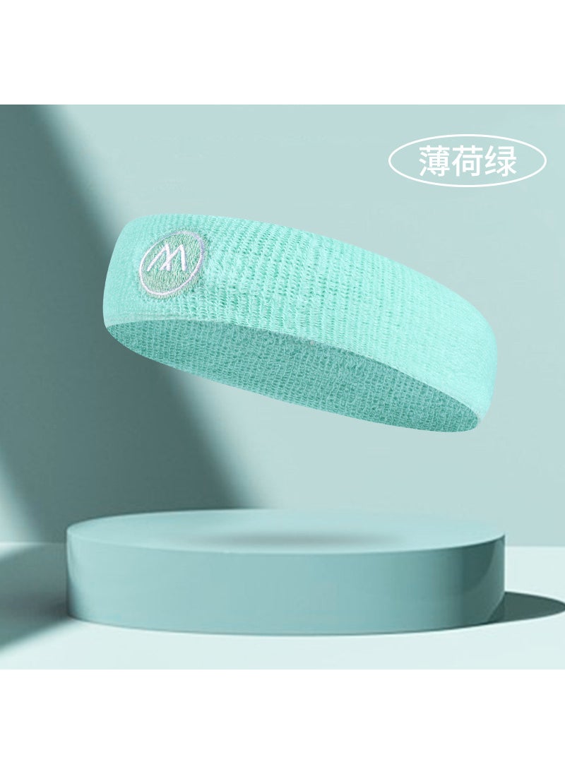 Sports Wristband Towel Headband Set Headband mint green-1 pack