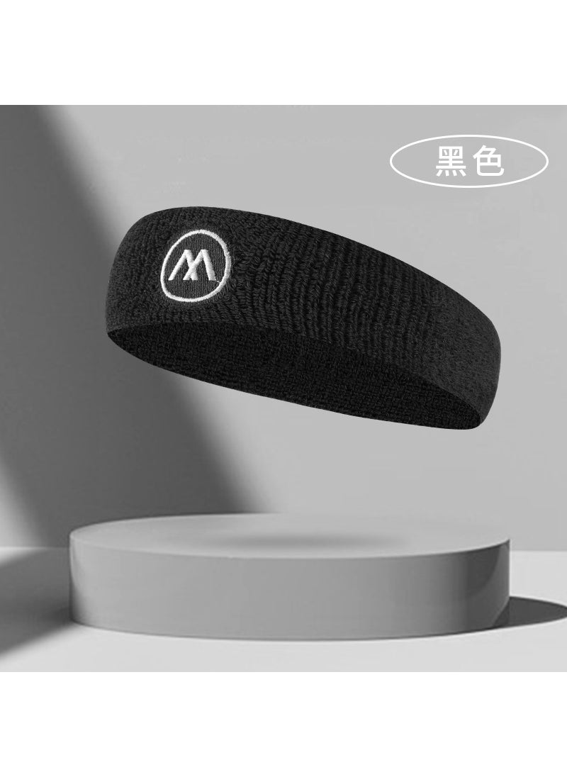 Sports Wristband Towel Headband Set Headband black-1 pack