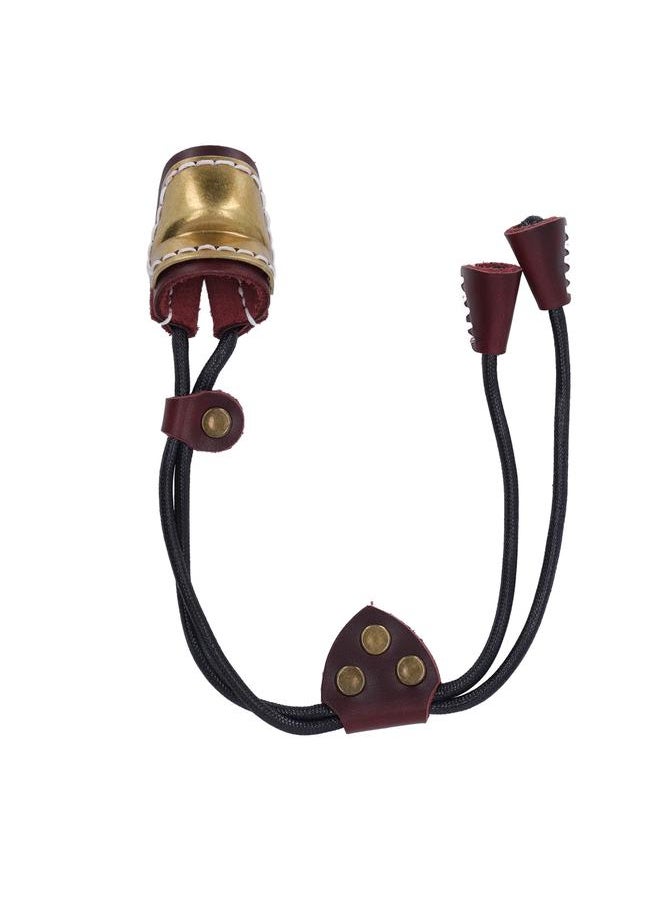 Archery Leather Finger Guard Comfortable Regulating Ergonomic Simple Use Archery Bow Thumb Ring Reddish Brown