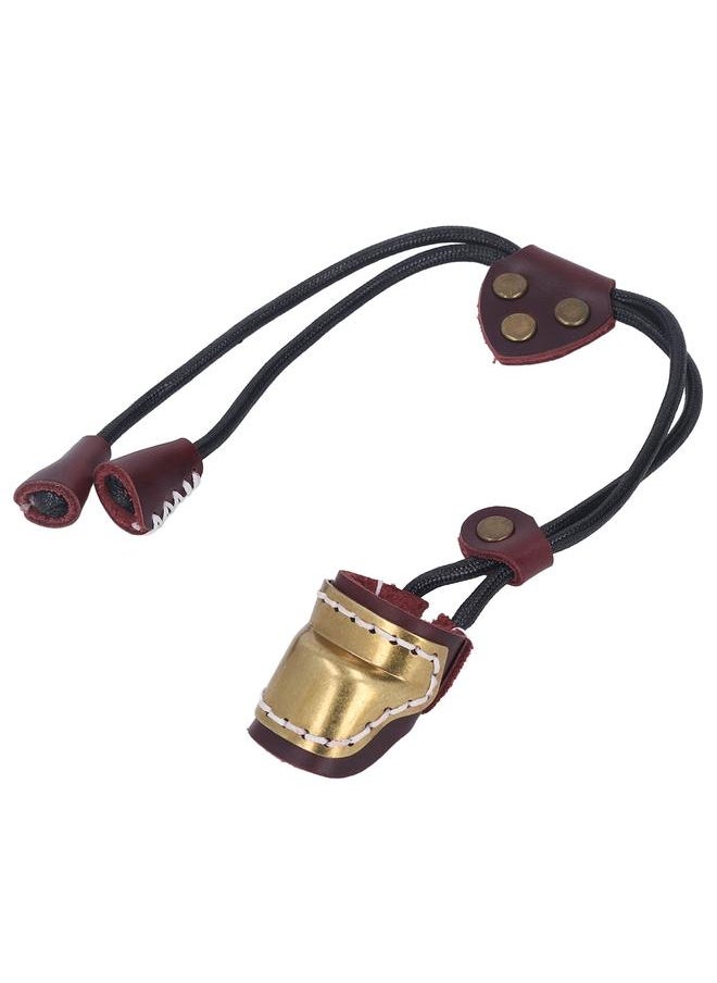 Archery Leather Finger Guard Comfortable Regulating Ergonomic Simple Use Archery Bow Thumb Ring Reddish Brown