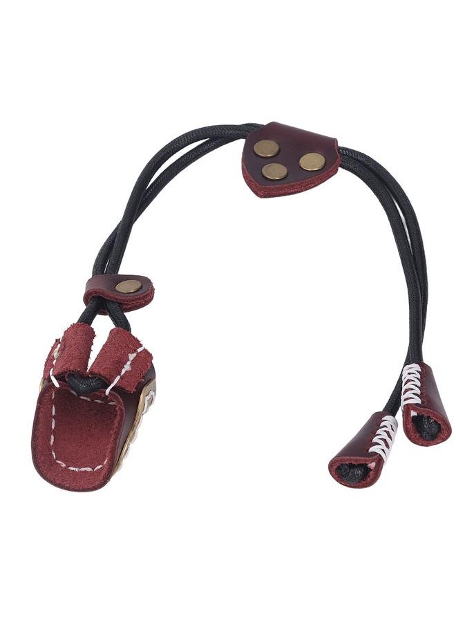 Archery Leather Finger Guard Comfortable Regulating Ergonomic Simple Use Archery Bow Thumb Ring Reddish Brown