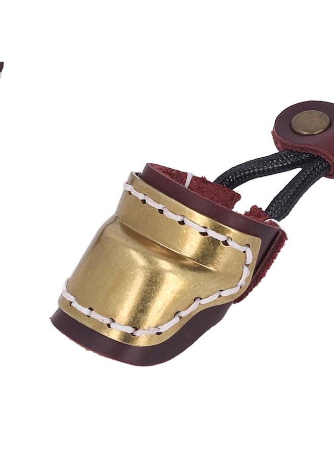 Archery Leather Finger Guard Comfortable Regulating Ergonomic Simple Use Archery Bow Thumb Ring Reddish Brown