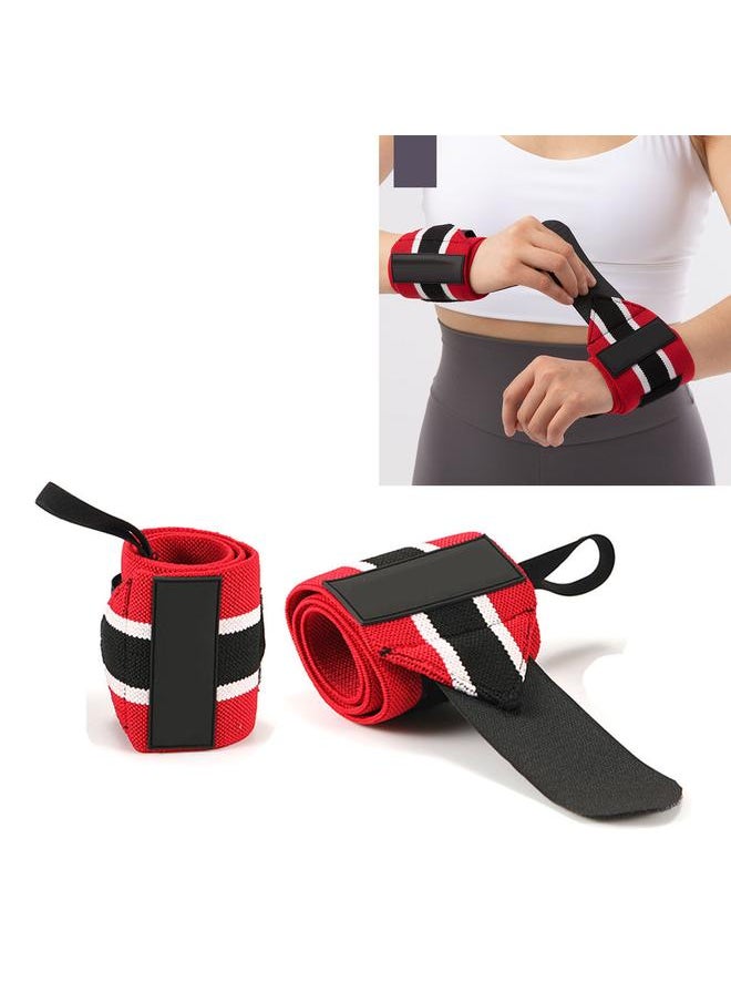 2pcs Weight Lifting Strap Adjustable Breathable Compression Wrist Brace for Weight Lifting Fitness Sports Deadpool Color Matching