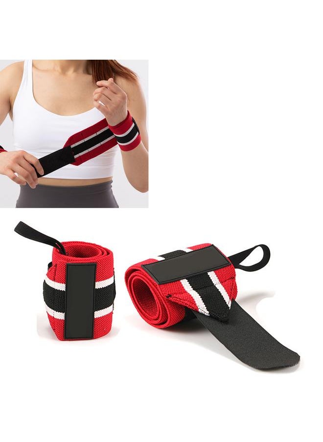 2pcs Weight Lifting Strap Adjustable Breathable Compression Wrist Brace for Weight Lifting Fitness Sports Deadpool Color Matching