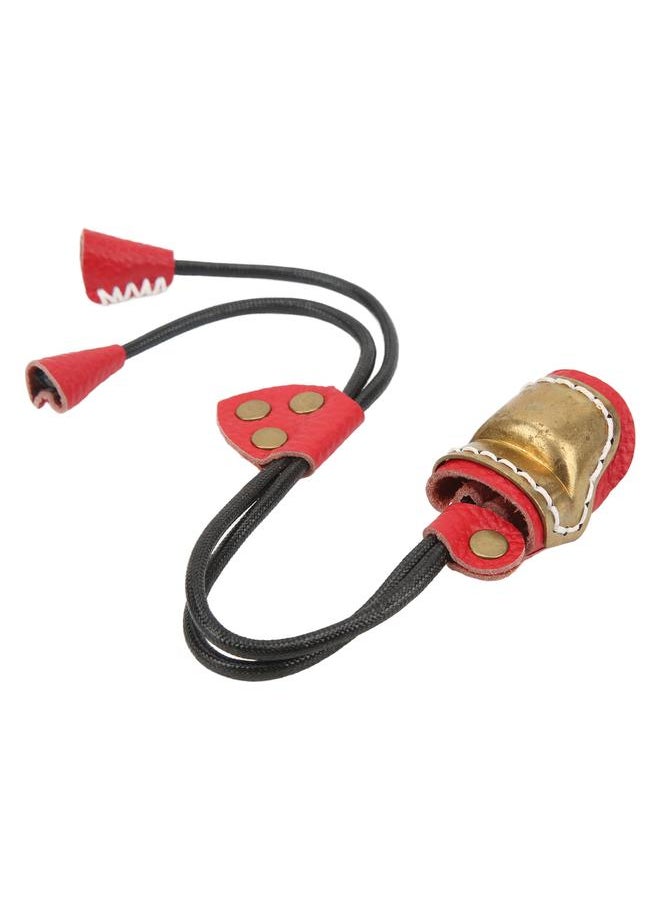 Archery Fingers Guard Protector Brass and Leather Archery Thumb Ring for Traditional Archery Equipment Outdoor Red