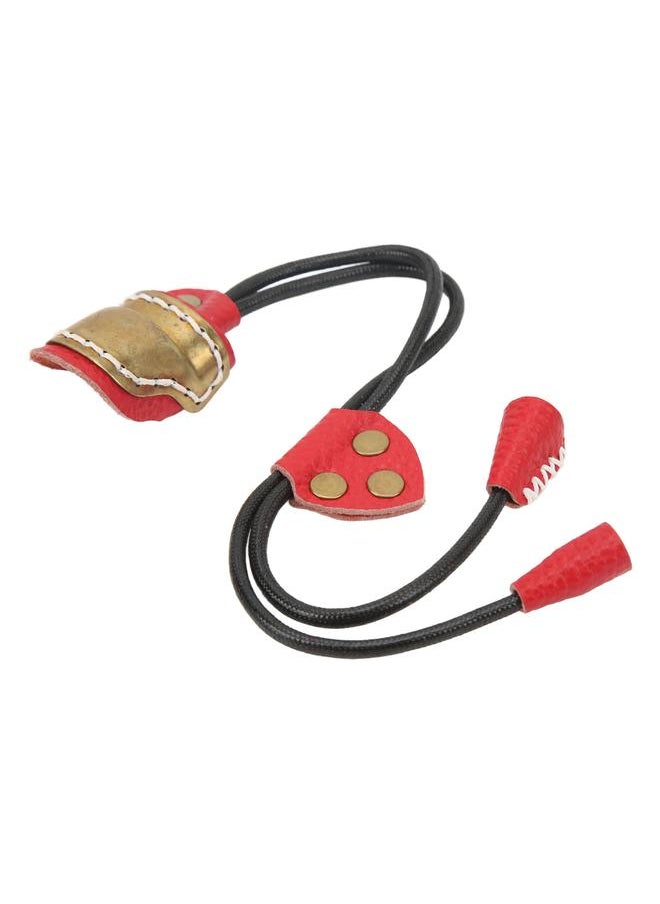 Archery Fingers Guard Protector Brass and Leather Archery Thumb Ring for Traditional Archery Equipment Outdoor Red