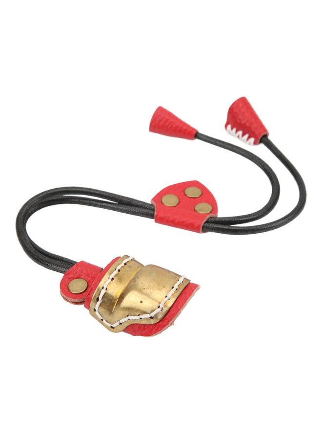 Archery Fingers Guard Protector Brass and Leather Archery Thumb Ring for Traditional Archery Equipment Outdoor Red