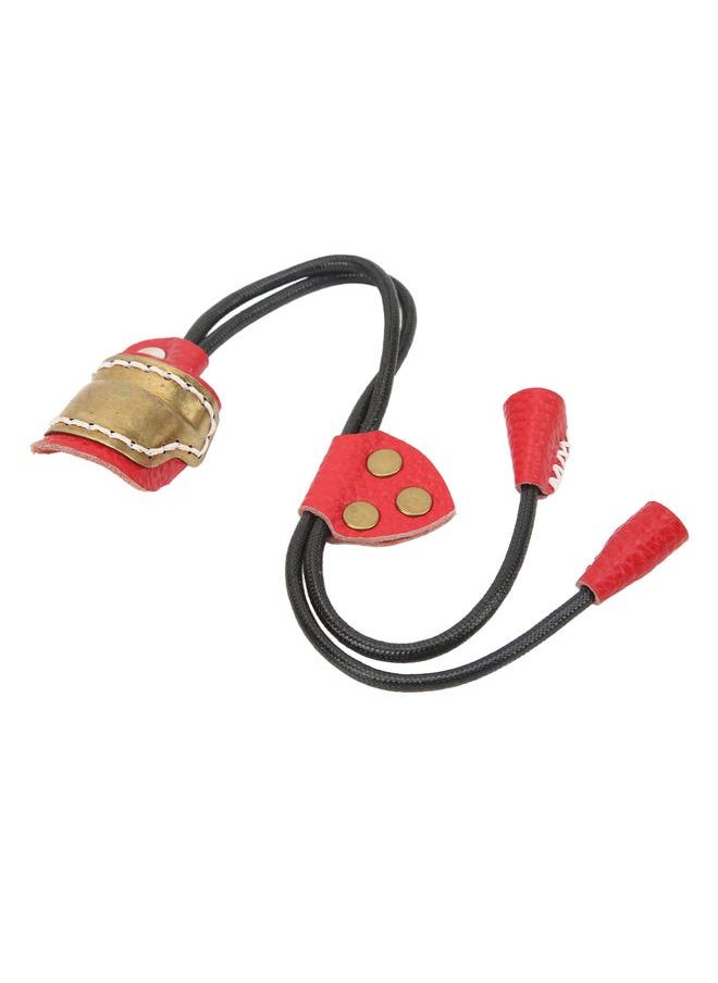 Archery Fingers Guard Protector Brass and Leather Archery Thumb Ring for Traditional Archery Equipment Outdoor Red