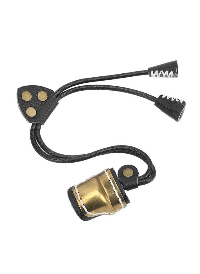 Leather Archery Thumb Ring Archery Finger Protector Guard for Traditional Bow Shooting Black