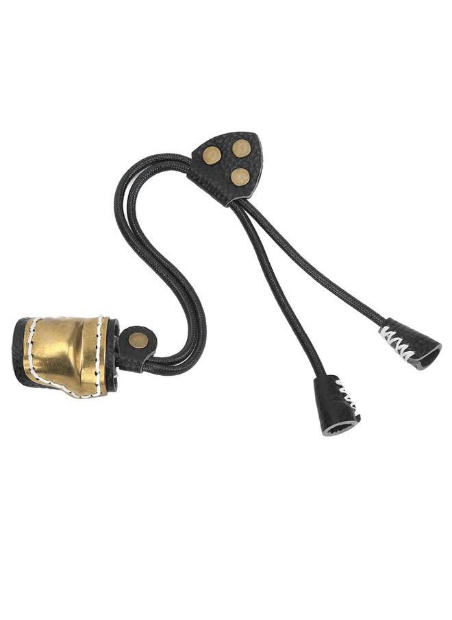 Leather Archery Thumb Ring Archery Finger Protector Guard for Traditional Bow Shooting Black