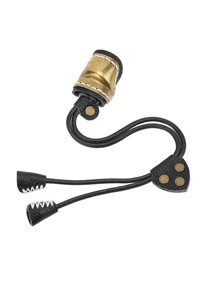 Leather Archery Thumb Ring Archery Finger Protector Guard for Traditional Bow Shooting Black