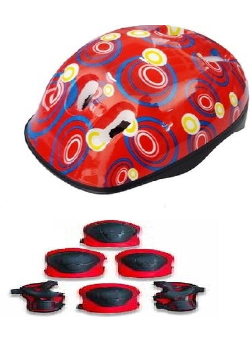 High Density Bicycle Skateboard Skating Child Helmet and 6 Piece Knee Elbow Protection Set