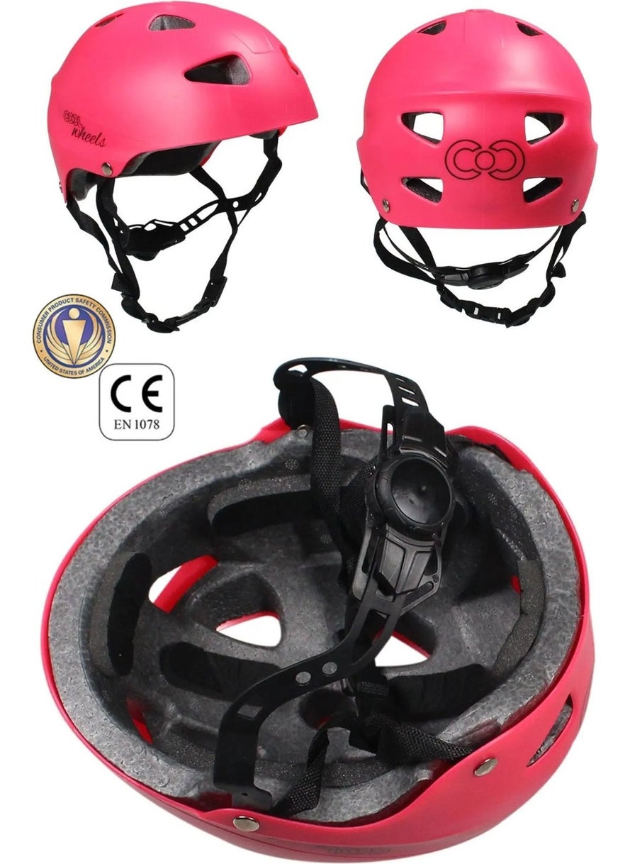 Sportage Pink Blue 2 Pcs Kids Helmet and Knee Pads Elbow Pad Set Sports Protective Gear Set for Skateboarding Bicycle Scooter Skating