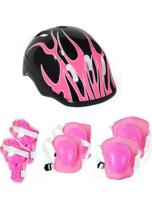 High Density Bicycle Skateboard Skating Child Helmet and 6 Piece Knee Elbow Protection Set