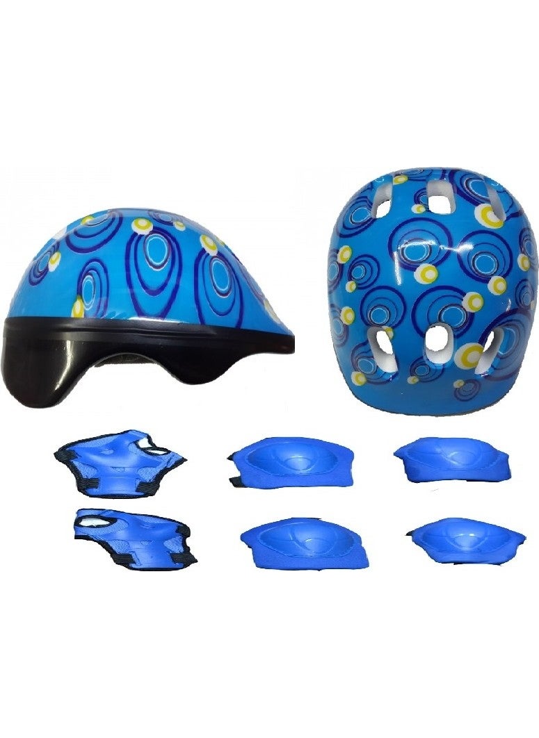 High Density Bicycle Skateboard Skating Child Helmet and 6 Piece Knee Elbow Protection Set