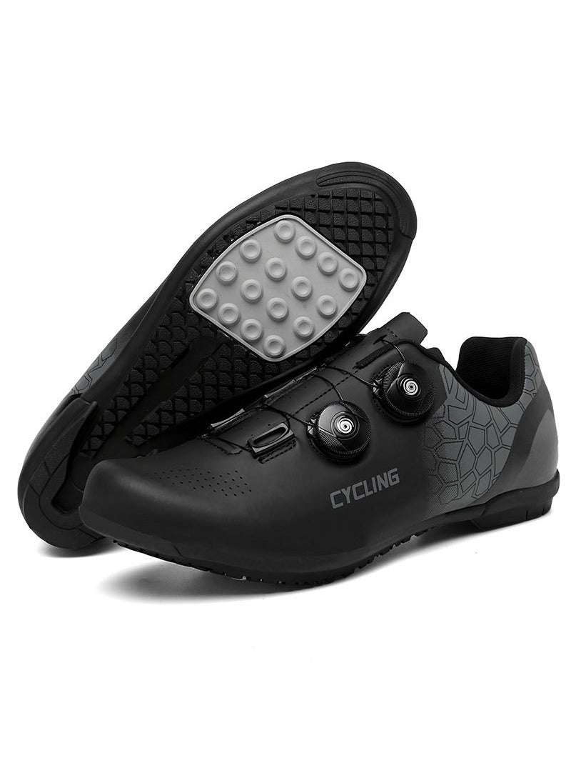 New Road Cycling Shoes Casual No-Lock Hard Sole Black rubber