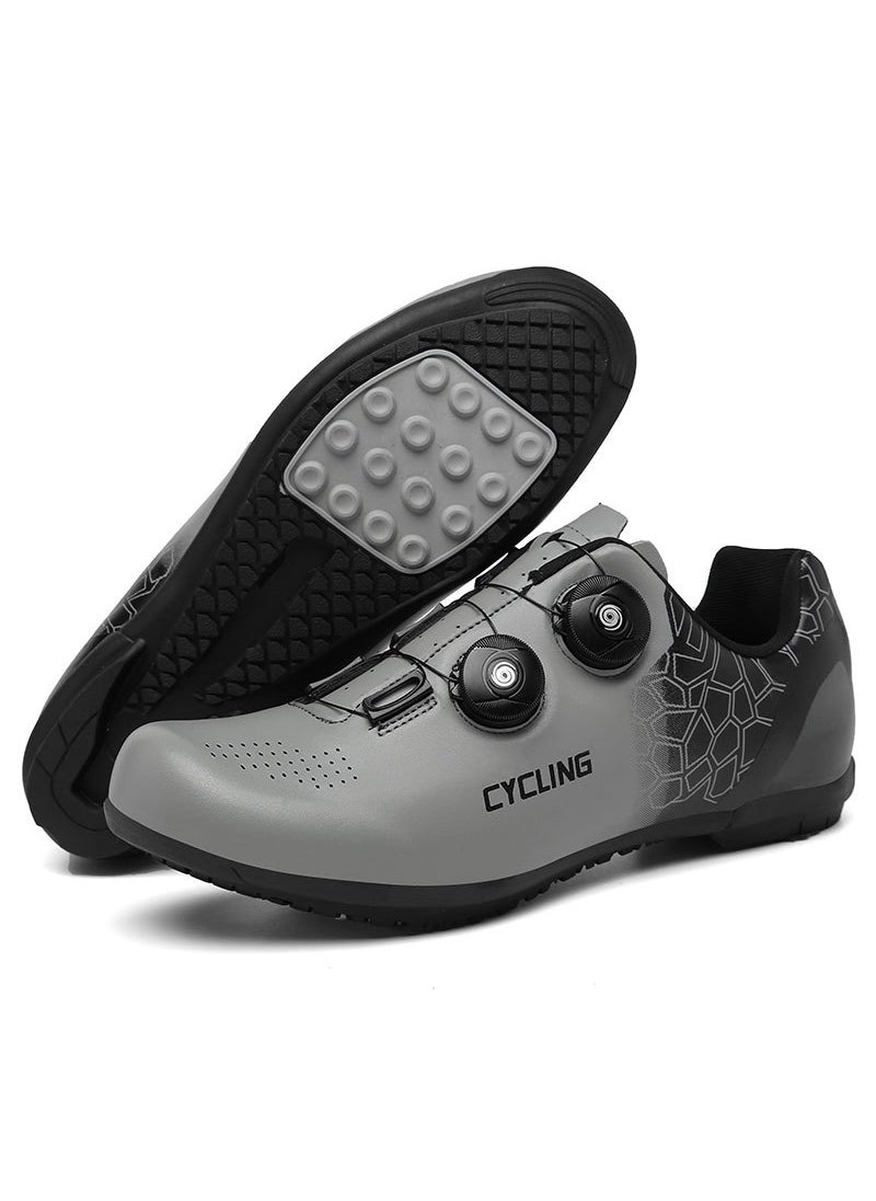 New Road Cycling Shoes Casual No-Lock Hard Sole Gray rubber
