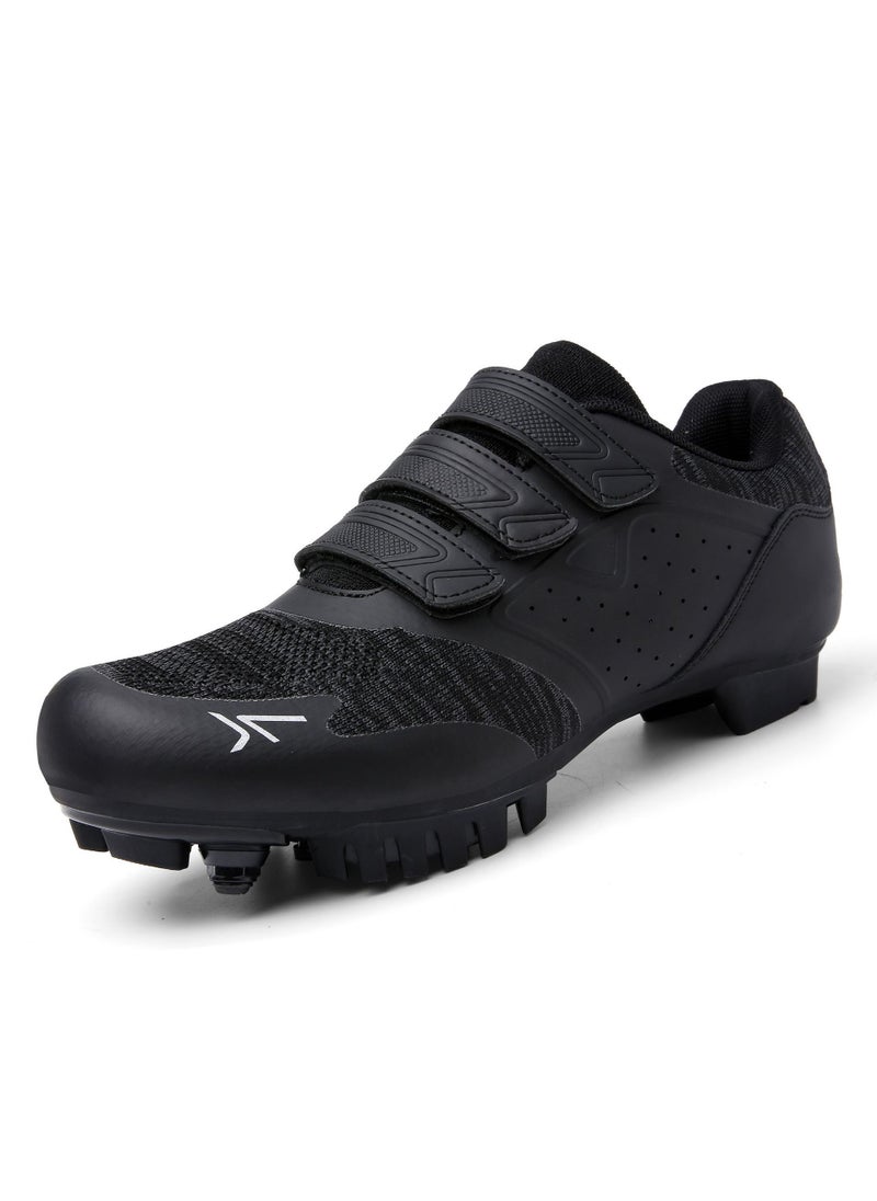 New Mens and Womens Cycling Shoes Road and Mountain Bike Hard Sole Low Top Lock Shoes Outdoor Sports Shoes for Bicycle Riding Black Mountain style