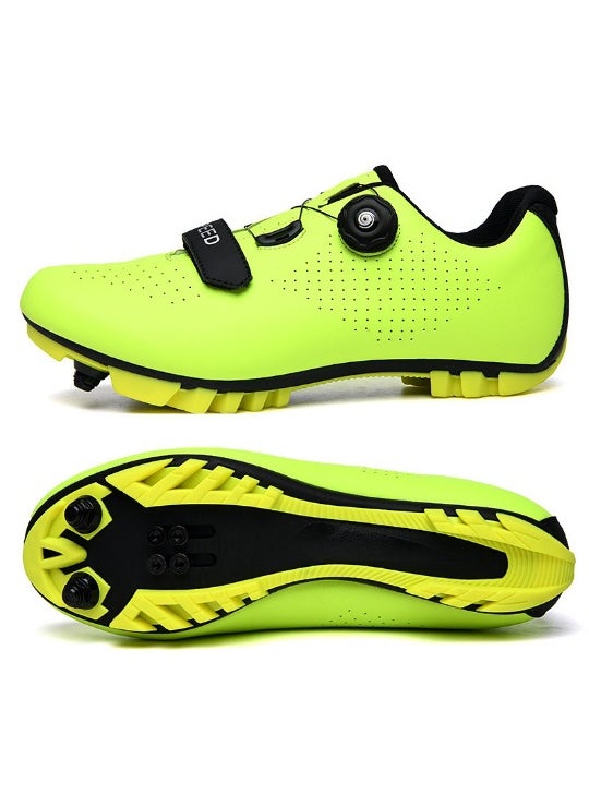 Cross-Border Lock Cycling Shoes Mens Solid Color Bicycle Shoes Wholesale from China Mainland for Road and Bike Racing 896 fluorescent green mountain ground lock