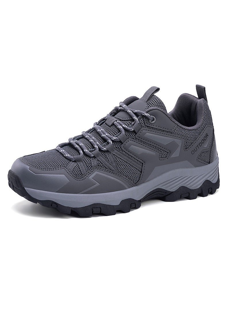 Outdoor Sports Climbing Shoes Breathable Thickened Men Women Camping Hiking Footwear Floor Suitable All Seasons Running Fitness D-021 dark gray
