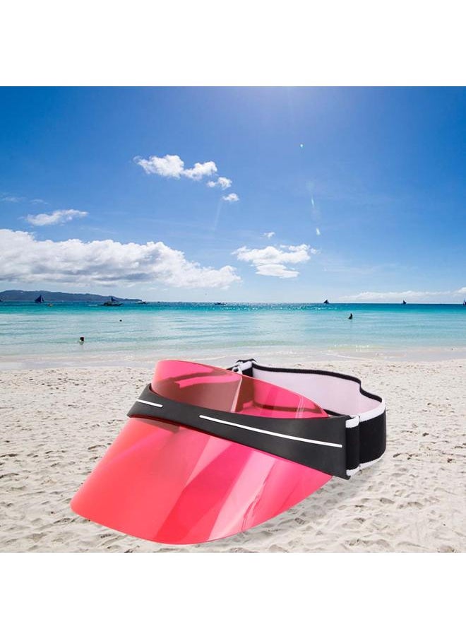 Outdoor New Fashion Oversized Hat UV Protection Sun Cap Wide Visor PC Lens Unisex (Red)