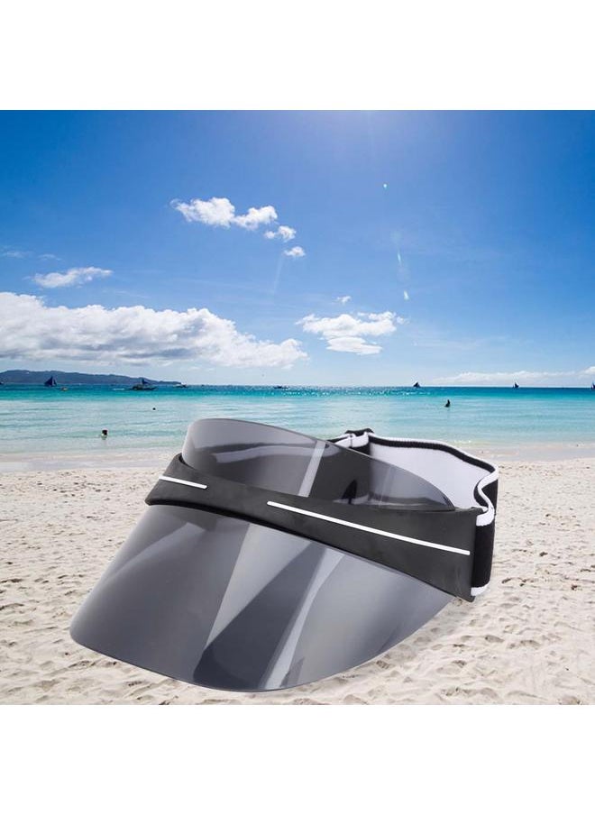 Outdoor New Fashion Oversized Hat UV Protection Sun Cap Wide Visor PC Lens Unisex (Black)