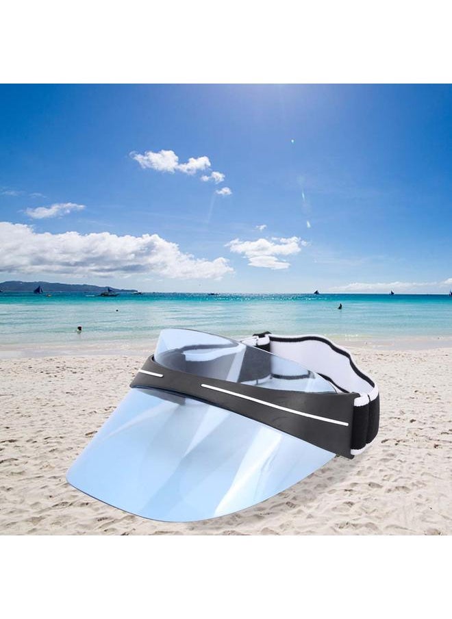 Outdoor New Fashion Oversized Hat UV Protection Sun Cap Wide Visor PC Lens Unisex (Blue)