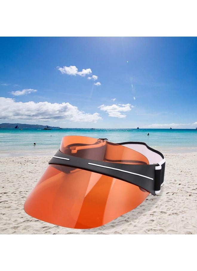 Outdoor New Fashion Oversized Hat UV Protection Sun Cap Wide Visor PC Lens Unisex (Orange)