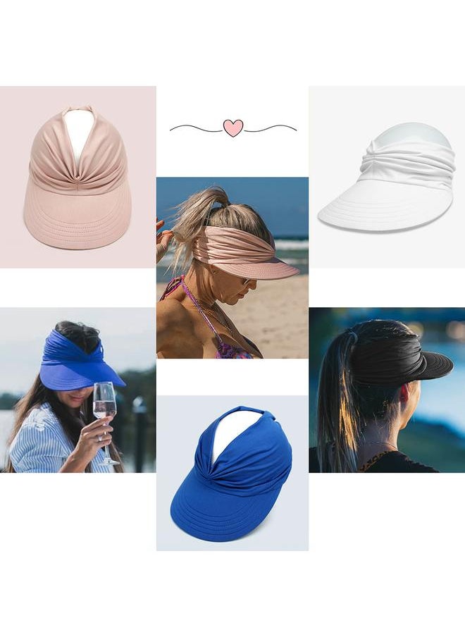Women Sport Sun Visor Hats Empty Top Baseball Sun Hat UV Protection Sun Hats for Women Beach Tennis Outdoor Running