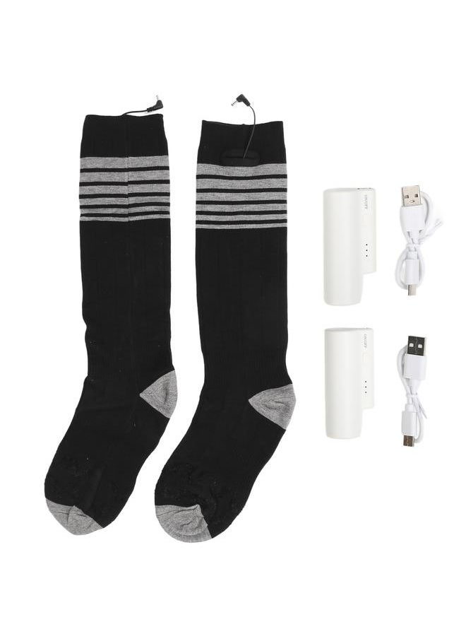 Heated Socks Double Layer Cold Proof Long Tube Heating Socks 2200mAh Electric Heated Socks for Men Women