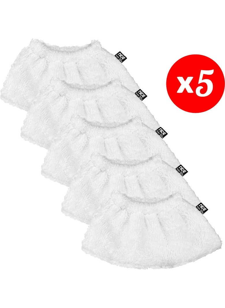 Polti-Karcher Steam Cleaner Compatible Elastic Towel Cloth Set of 5 ( set A)