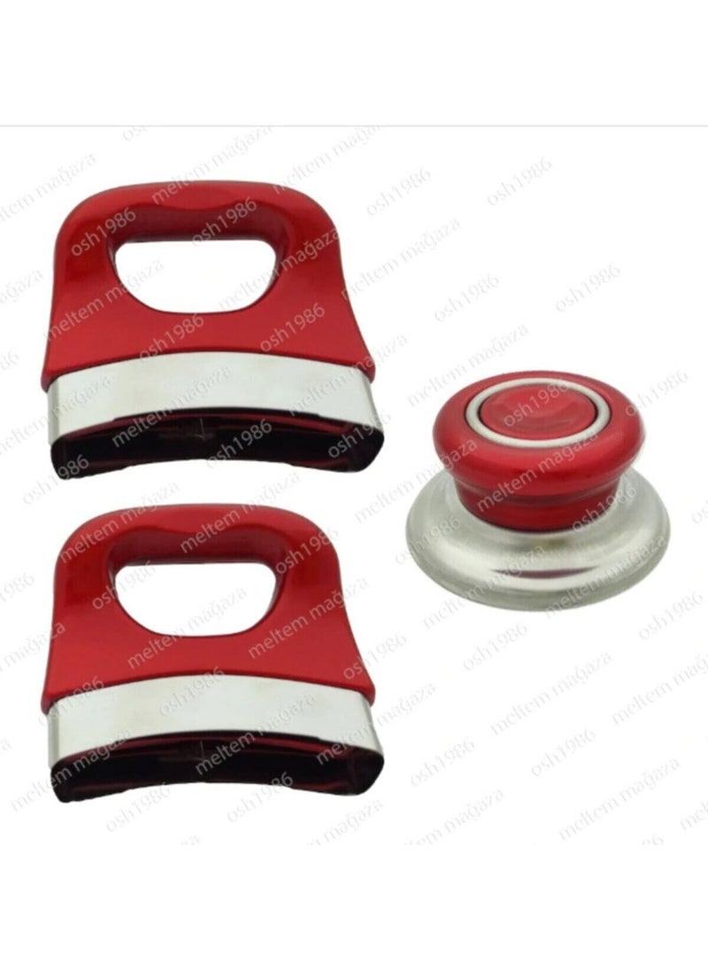Red Pot Pan and Saucepan Handle Handle Top Set Compatible with All Pots