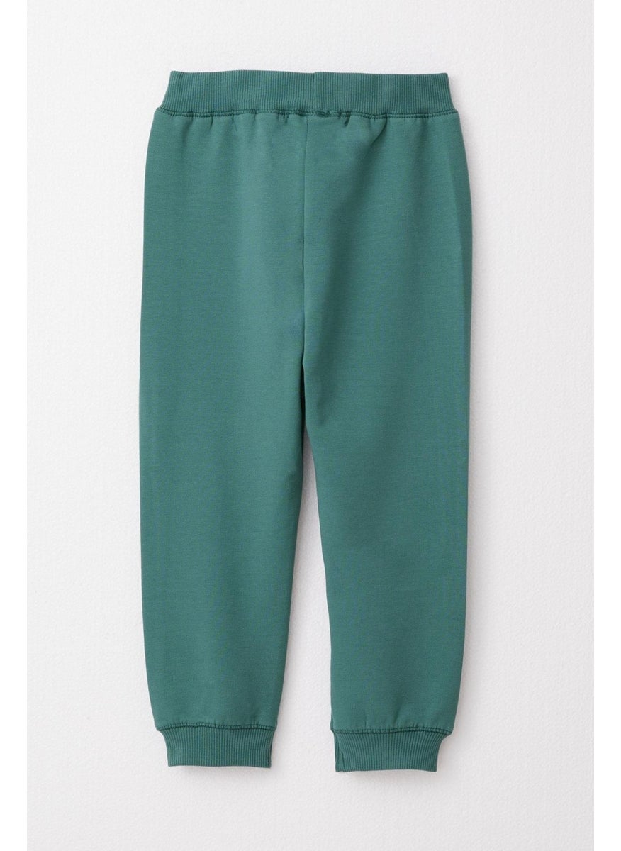 Boy's Lower Waist Part Embroidered Bed Stitched 1-4 Years, Petrol Green