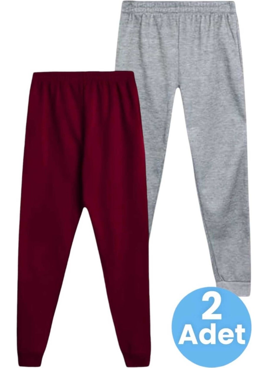 Kids Elastic Waist Jogger Sweatpants Set of 2