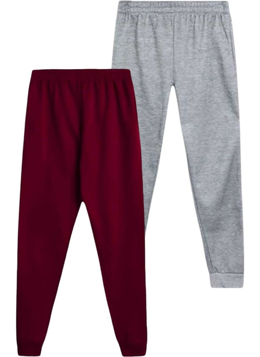 Kids Elastic Waist Jogger Sweatpants Set of 2