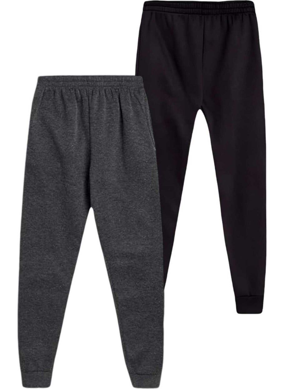 Kids Elastic Waist Jogger Sweatpants Set of 2