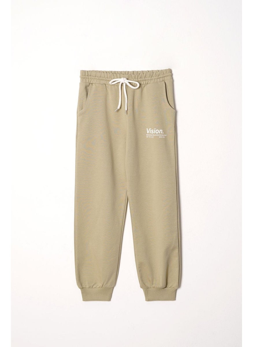 Vision Printed Boy Khaki Color Tracksuit