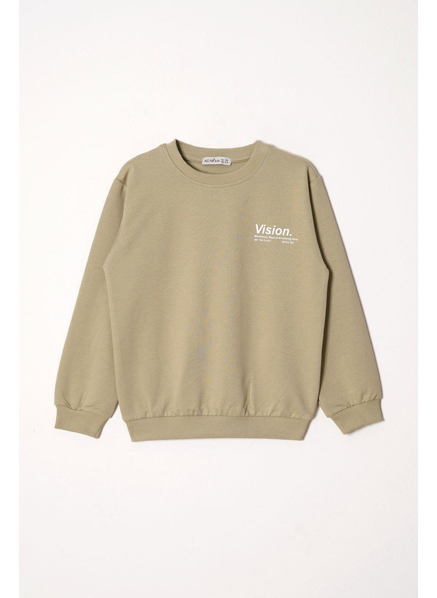 Vision Printed Boy Khaki Color Tracksuit