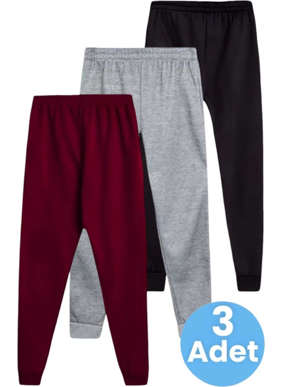Kids Elastic Waist Jogger Sweatpants 3-Piece Set