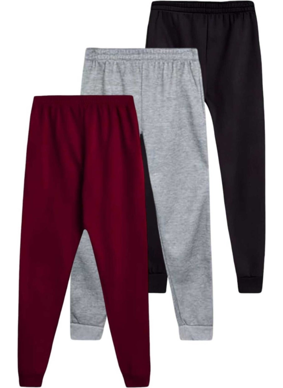 Kids Elastic Waist Jogger Sweatpants 3-Piece Set