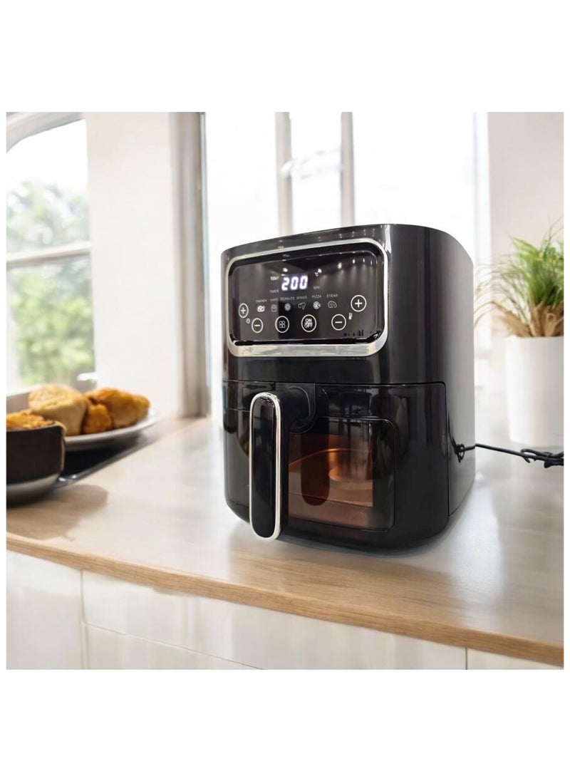 Buytory 10L Air Fryer Oven with LED Touch Screen & Viewing Window – 9-in-1 Hot Air Circulation Fryer for Healthy, Oil-Free Cooking – Max Temp 450°F