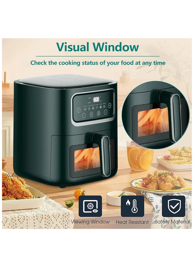 Buytory 10L Air Fryer Oven with LED Touch Screen & Viewing Window – 9-in-1 Hot Air Circulation Fryer for Healthy, Oil-Free Cooking – Max Temp 450°F