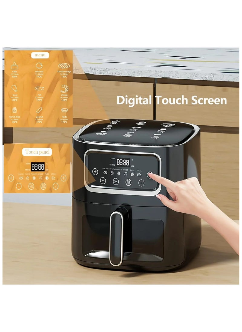 Buytory 10L Air Fryer Oven with LED Touch Screen & Viewing Window – 9-in-1 Hot Air Circulation Fryer for Healthy, Oil-Free Cooking – Max Temp 450°F