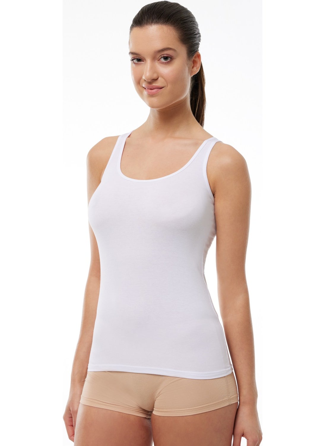 Women's White Modal Tank Top 139