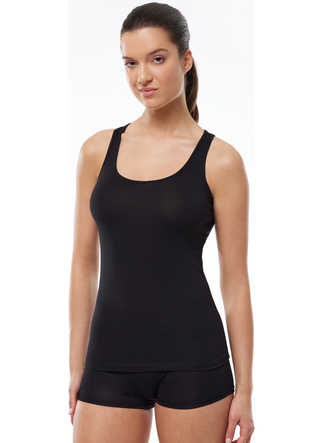 Women's Black Modal Tank Top 139