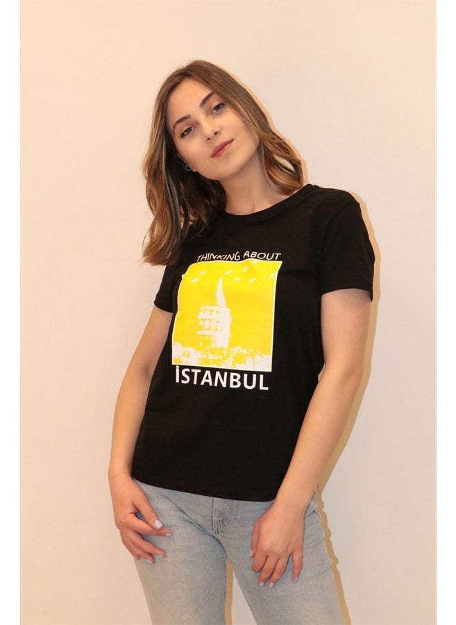 Women's Istanbul Printed Crew Neck T-shirt
