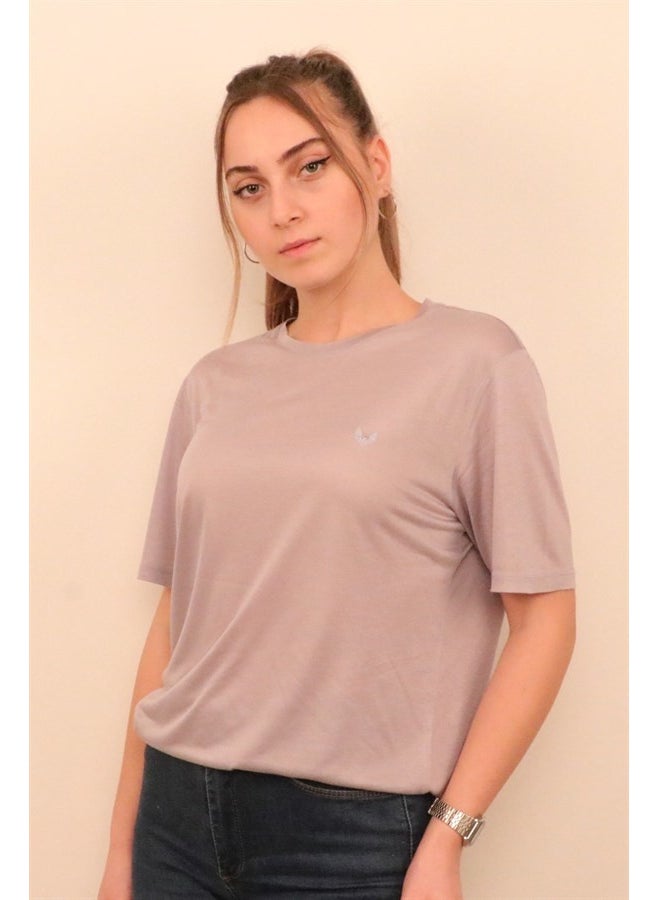Women's Grey Crew Neck T-Shirt