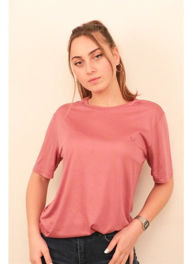 Women's Dusty Rose Crew Neck T-Shirt